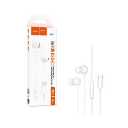 Auscultadores com fio Hoco M117 Victory com Microfone Cabo Type-C de 1,2m Branco